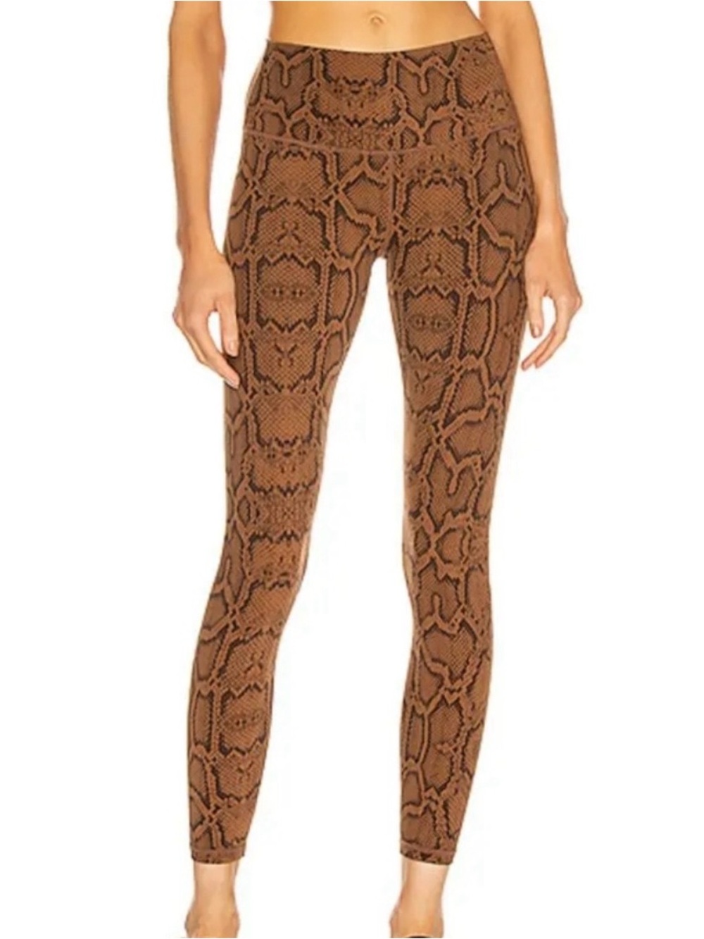 Varley Burnt Brown Snake Print Leggings - XS